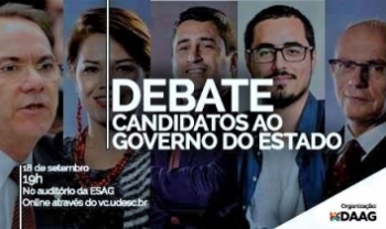 Debate entre candidatos a governo do Estado