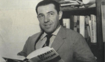 Guido Sassi em 1962, no lançamento do romance São Miguel, em São Paulo
