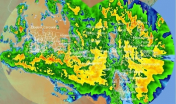 Quarta-feira vem sendo marcada por chuva intensa e
	volumosa no Estado - Imagem: Defesa Civil SC