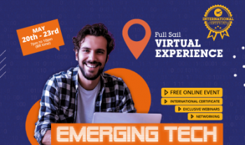 Full Sail University promove evento online sobre tecnologia.
	Arte: Divulgação
