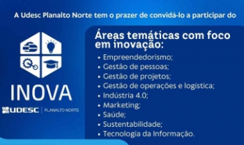 Inova 2025 da Udesc tem inscrições para submissão de
	artigo até 15 de junho. Arte: Divulgação