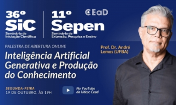 Professor André Lemos ministrará palestra de abertura
	com transmissão pelo YouTube - Arte: Divulgação